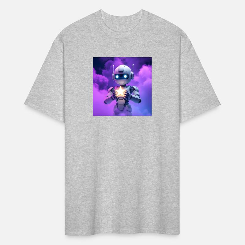 Little robot holdin a star design