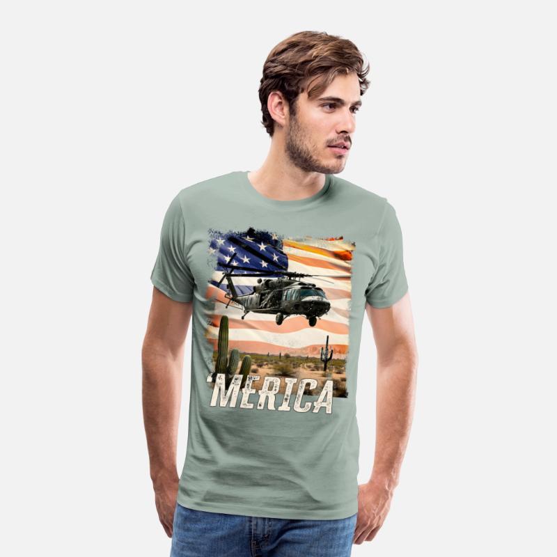 Merica Black Hawk Proud Army Navy Soldier Veteran