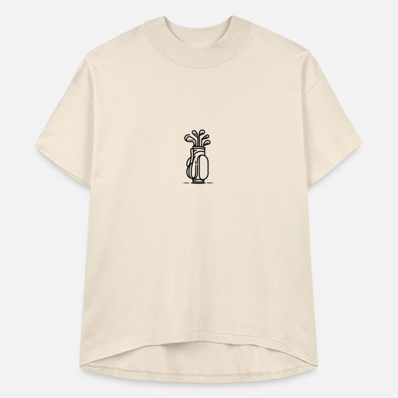 Minimalist Golf Clubs Silhouette Art - black