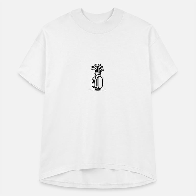 Minimalist Golf Clubs Silhouette Art - black