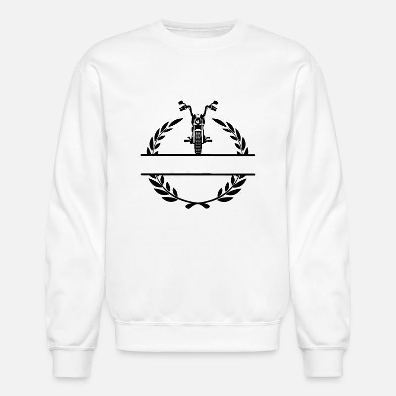 Motorsport chopper motorcycle in laurel wreath