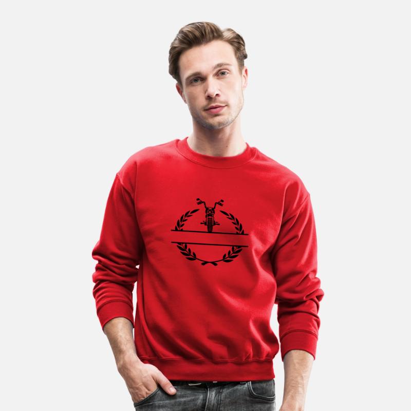 Motorsport chopper motorcycle in laurel wreath