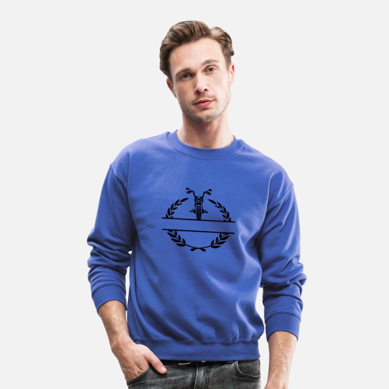 Motorsport chopper motorcycle in laurel wreath