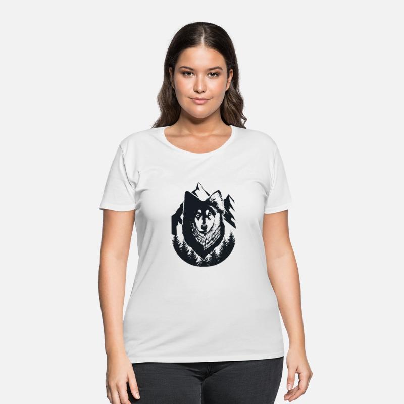 Mountain forest and wolf