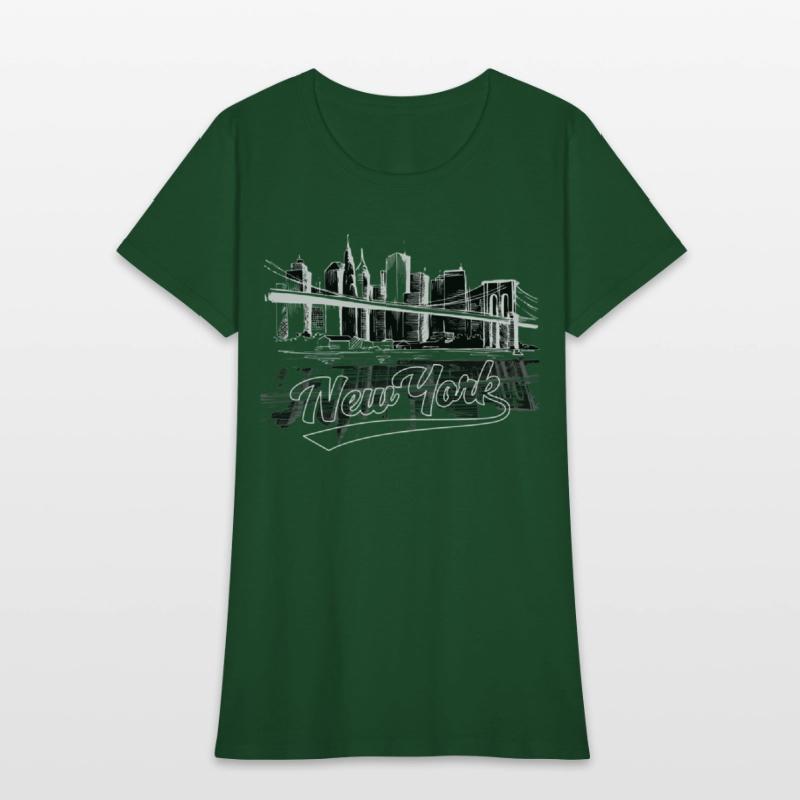 New York Brooklyn Bridge City Skyline