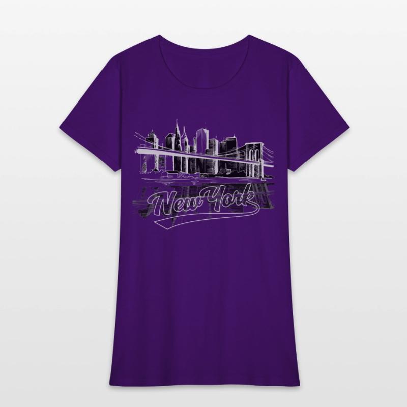 New York Brooklyn Bridge City Skyline