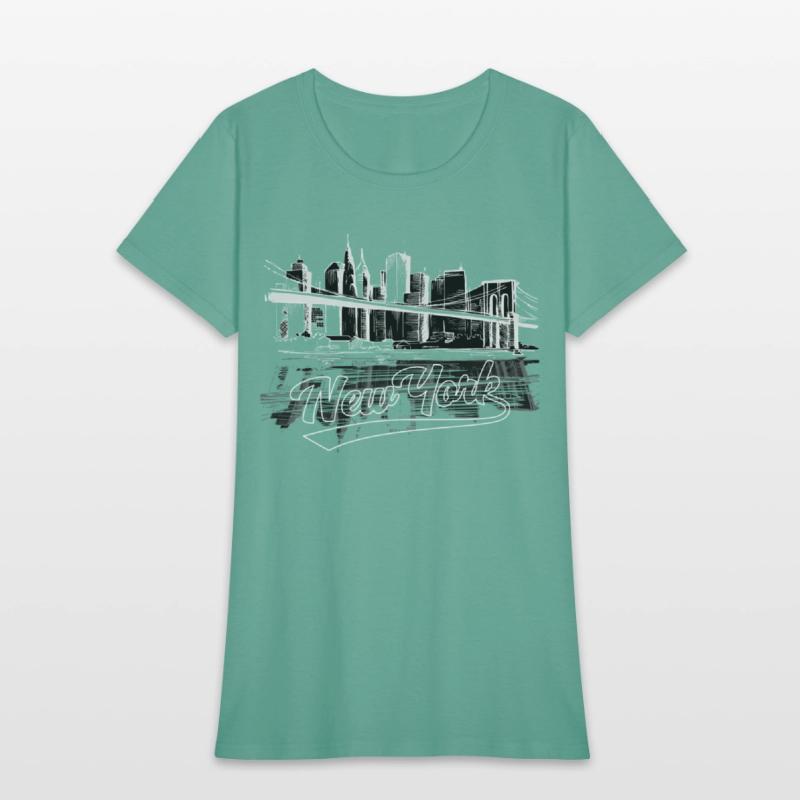 New York Brooklyn Bridge City Skyline