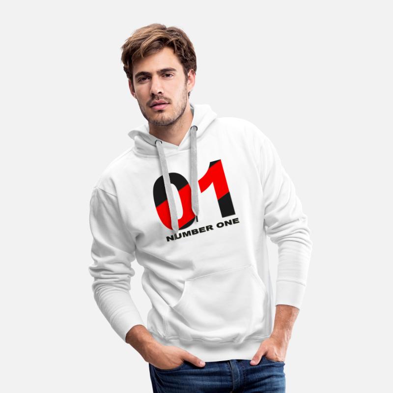 NUMBER 01 BLACK AND RED COLOR