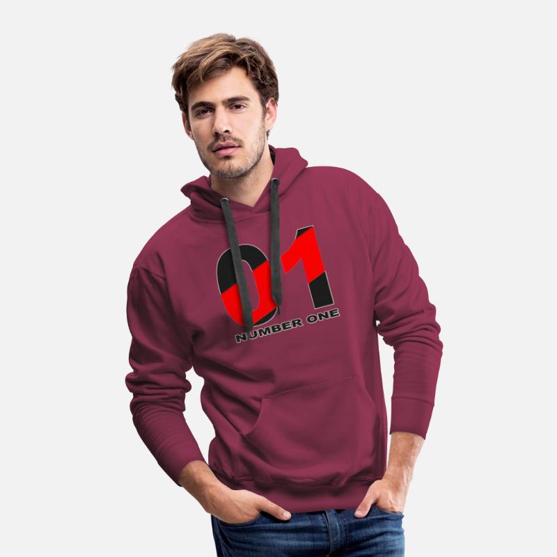 NUMBER 01 BLACK AND RED COLOR