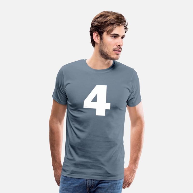 Number 4 Big Bold White Four Numeral Group Tee T s