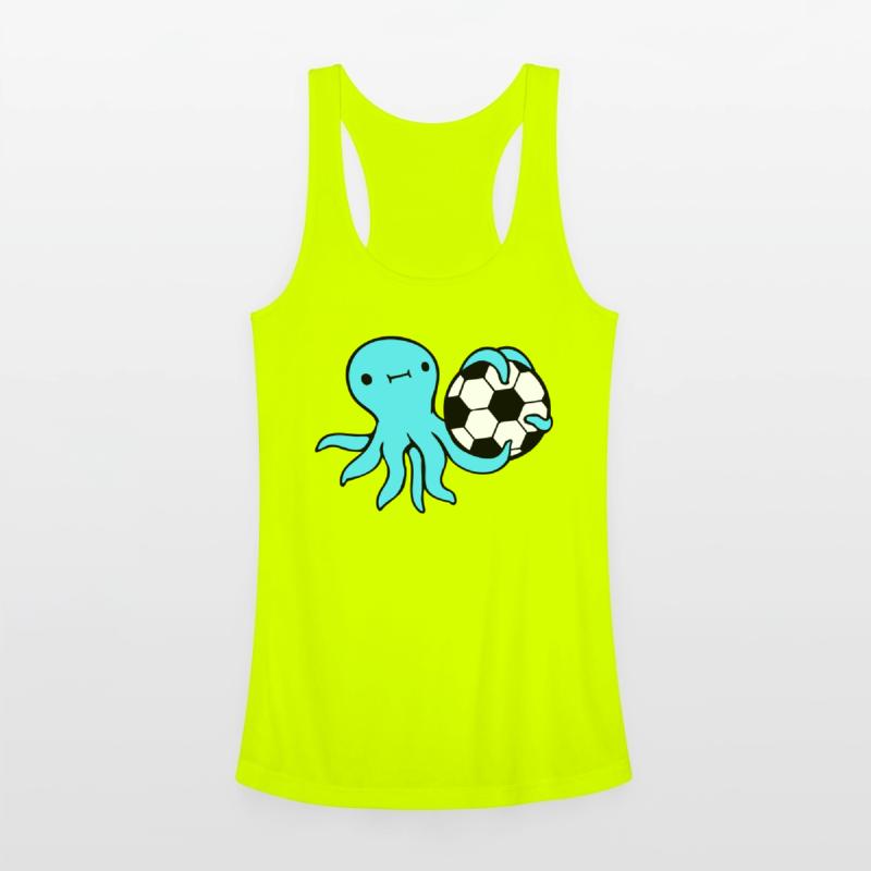 Octopus playing soccer ball holding goalkeeper fun