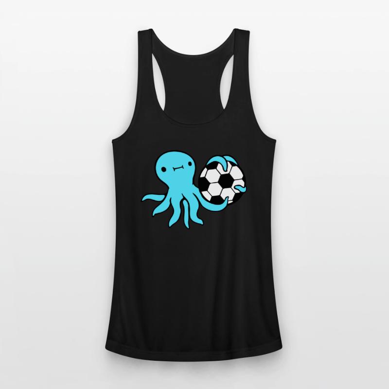 Octopus playing soccer ball holding goalkeeper fun