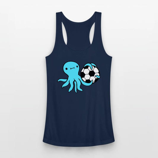 Octopus playing soccer ball holding goalkeeper fun