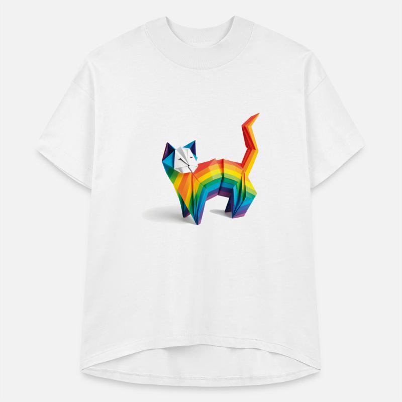 Origami Cat with Rainbow Tail