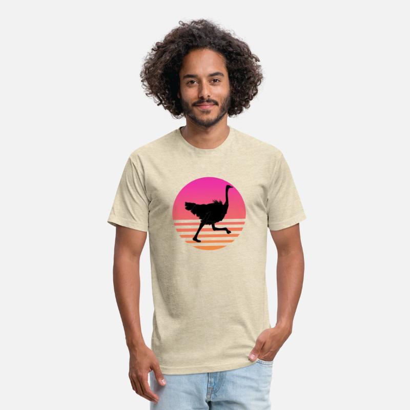 Ostrich Running Retro Sunset