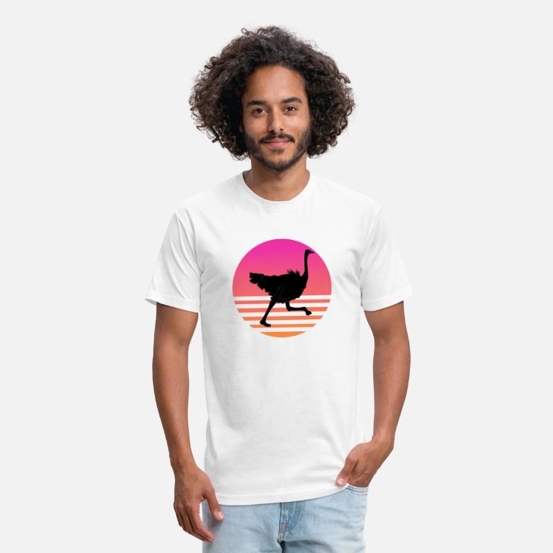 Ostrich Running Retro Sunset