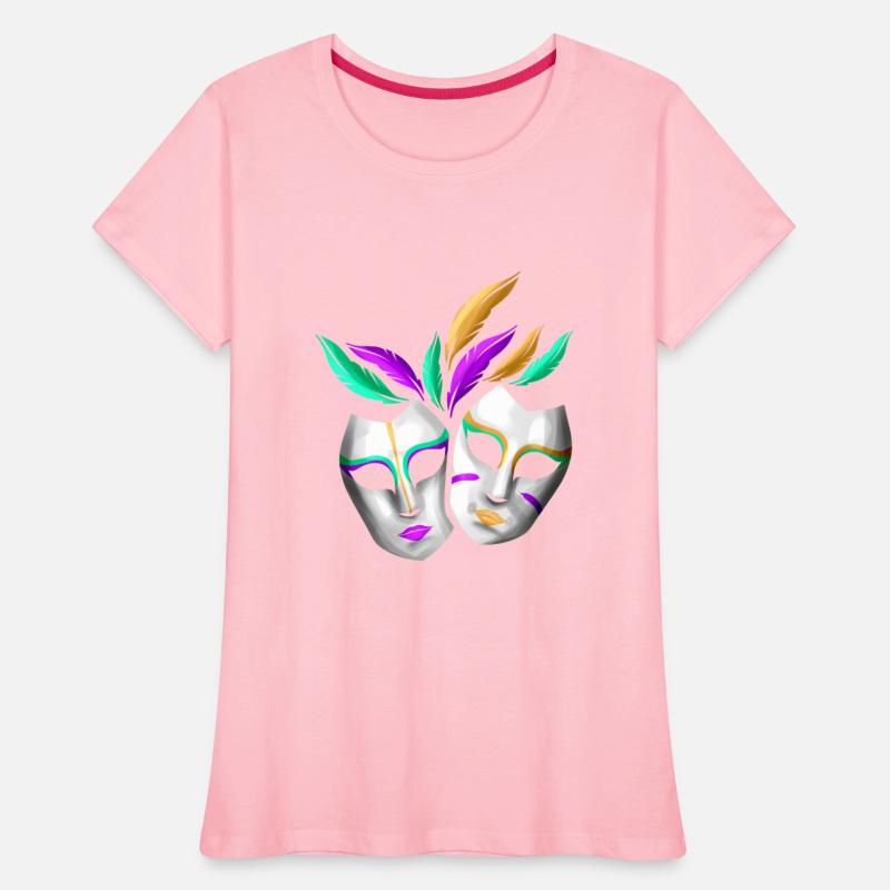 Pair Of White Masks With Feathers For Mardi Gras