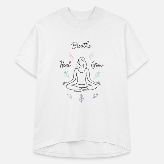 person meditating with floating affirmations