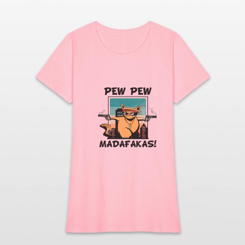 pew pew retro comic crazy cat