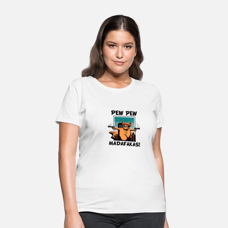 pew pew retro comic crazy cat