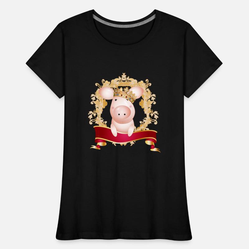 Pig with crown in magnificent frame and banner