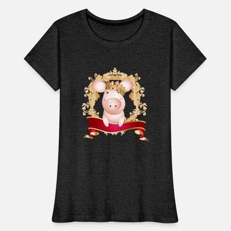 Pig with crown in magnificent frame and banner