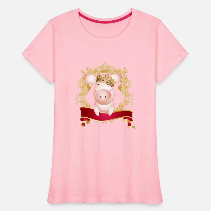 Pig with crown in magnificent frame and banner