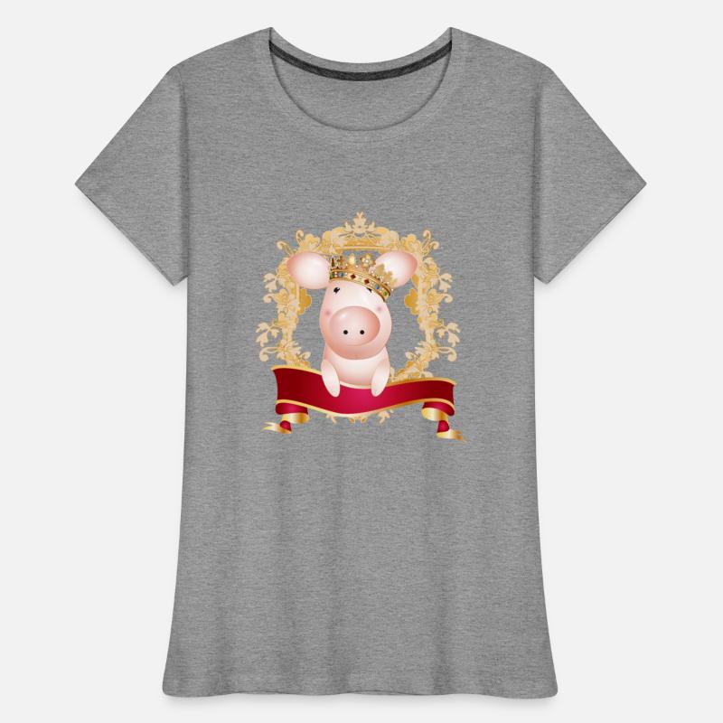 Pig with crown in magnificent frame and banner