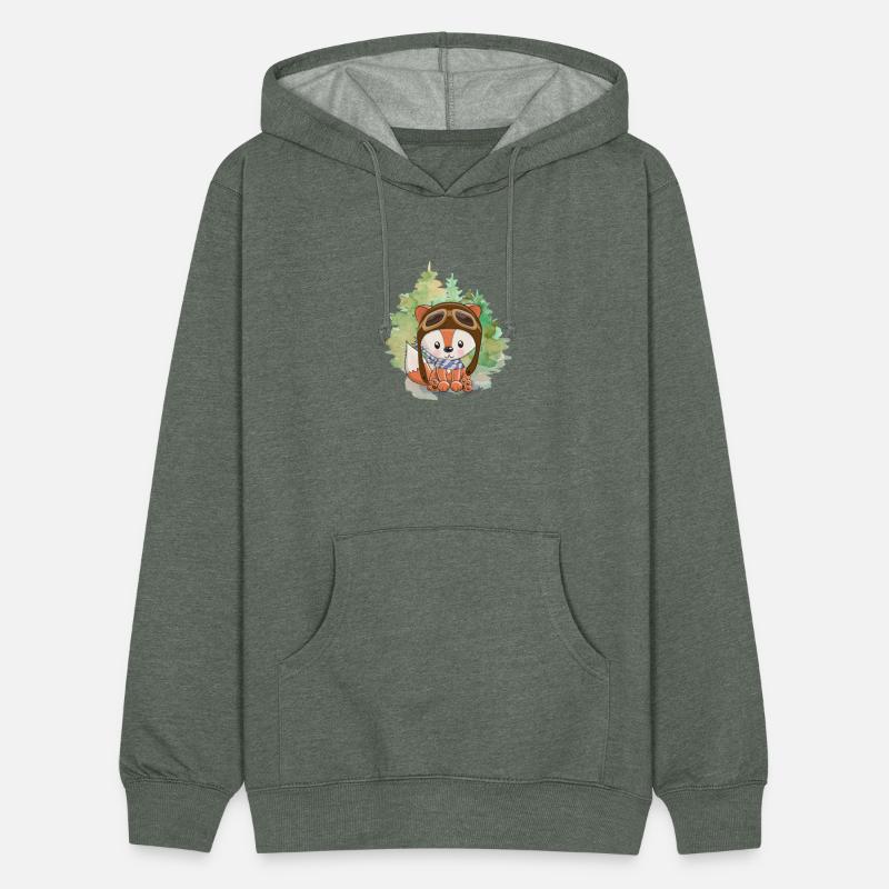 Pilot Fox Sitting On Grass With Tree Watercolor