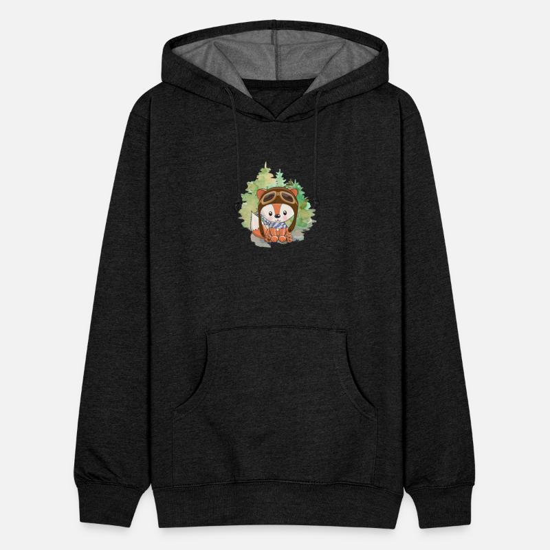 Pilot Fox Sitting On Grass With Tree Watercolor