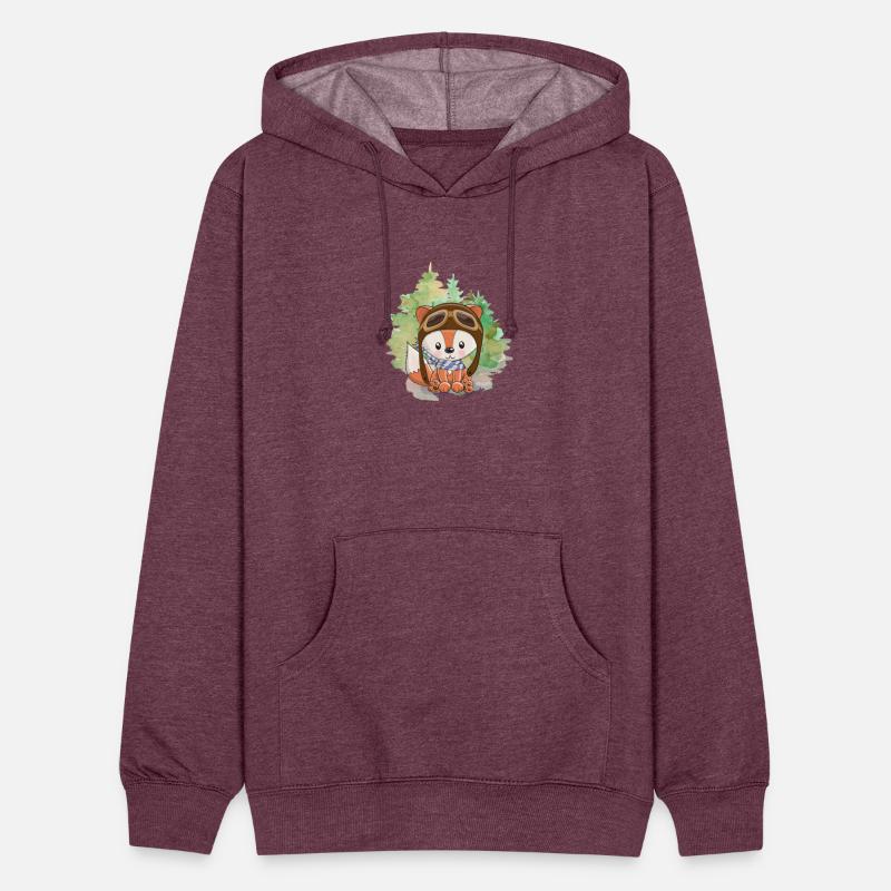 Pilot Fox Sitting On Grass With Tree Watercolor