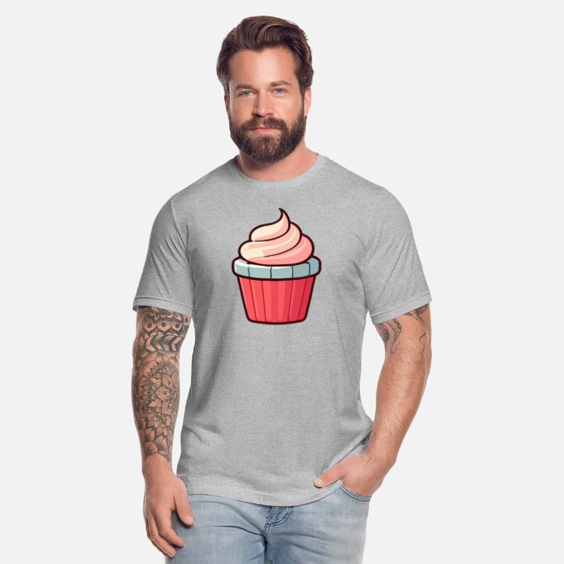 Pink Swirl Frosted Cupcake Illustration