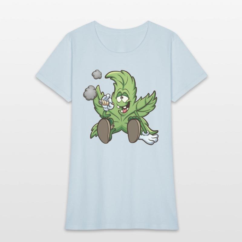 Playful Cannabis Leaf Cartoon Design