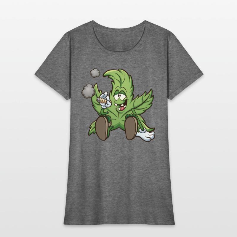 Playful Cannabis Leaf Cartoon Design