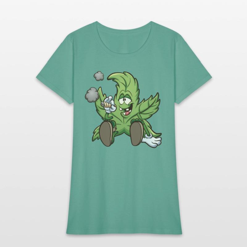 Playful Cannabis Leaf Cartoon Design