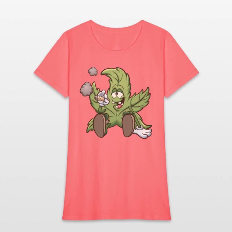 Playful Cannabis Leaf Cartoon Design