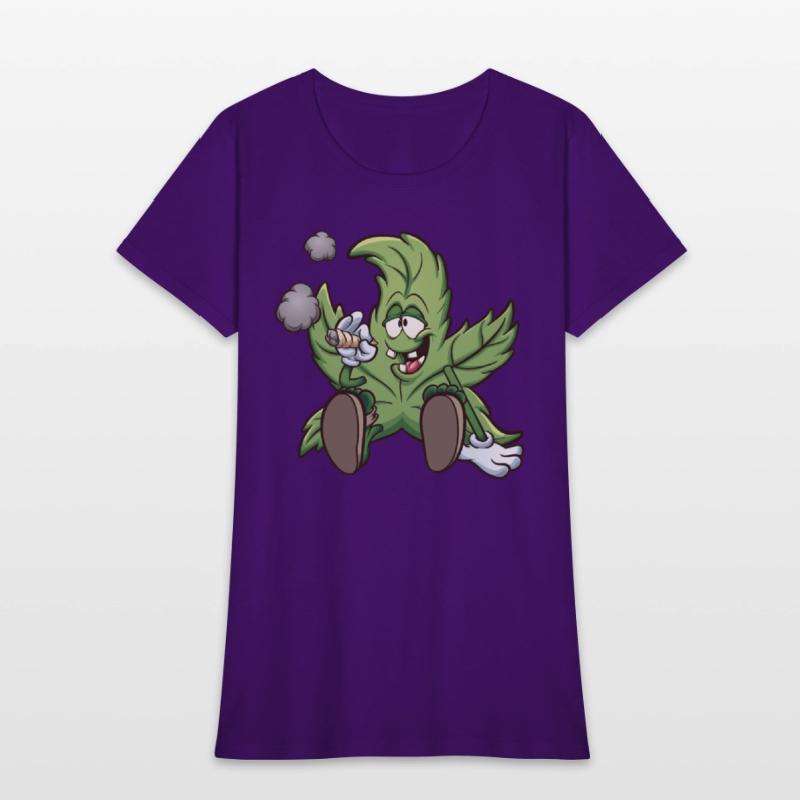 Playful Cannabis Leaf Cartoon Design