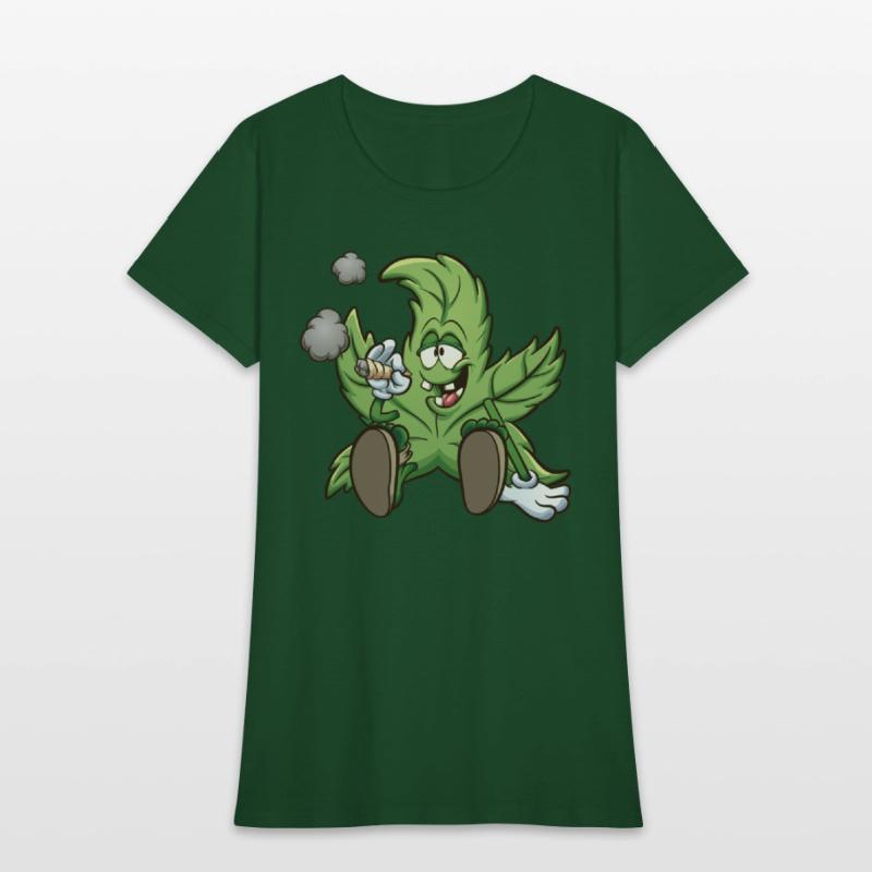Playful Cannabis Leaf Cartoon Design