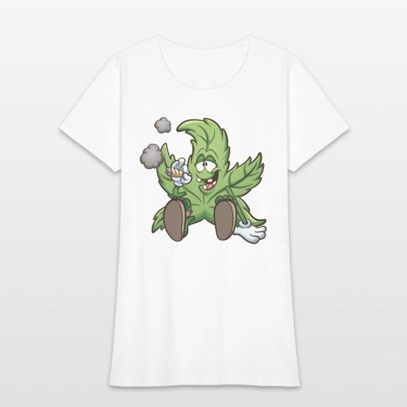Playful Cannabis Leaf Cartoon Design