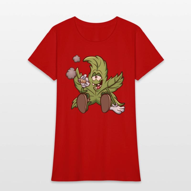 Playful Cannabis Leaf Cartoon Design