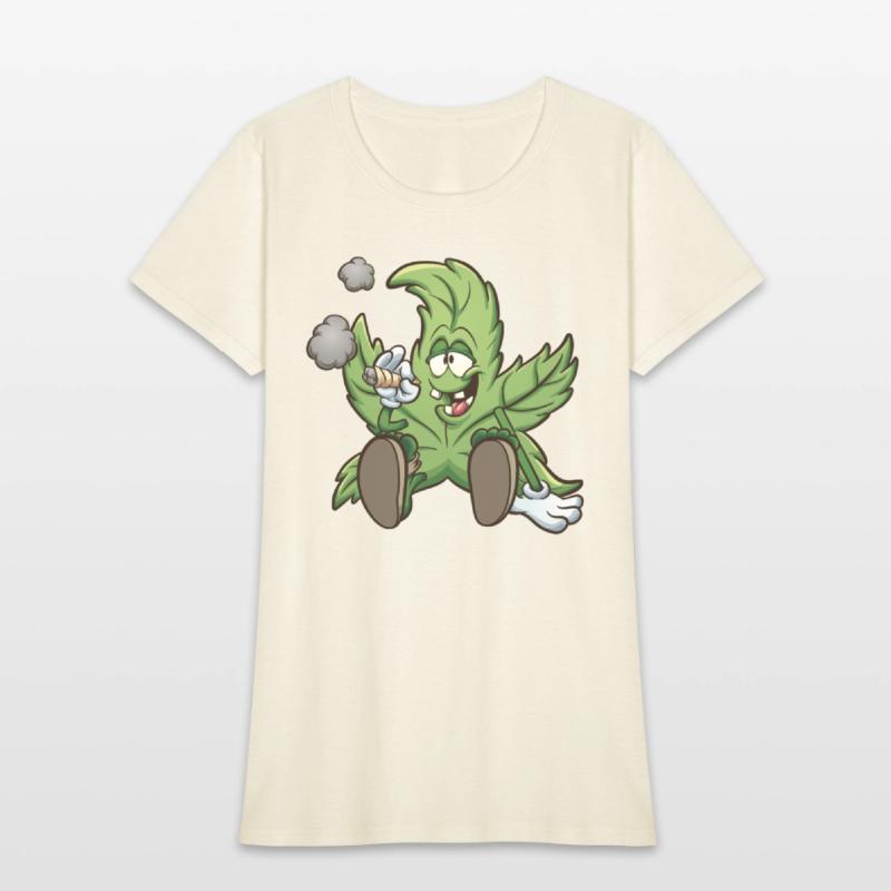 Playful Cannabis Leaf Cartoon Design