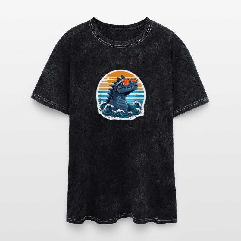 Playful Dark Gray Reptilian Monster with Sunglass