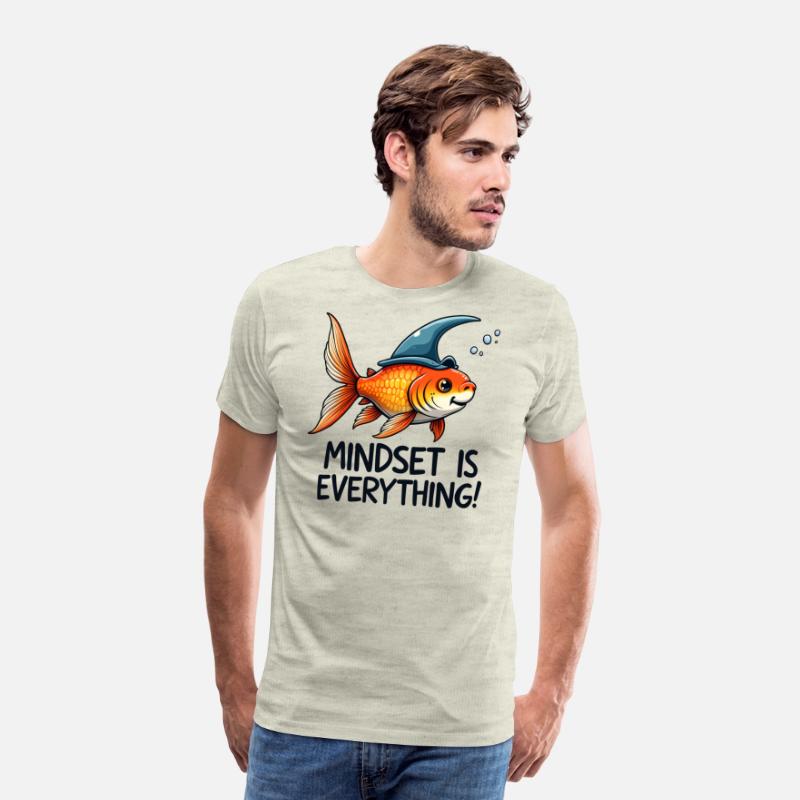 Positive Mindset Fish with Shark Hat Art