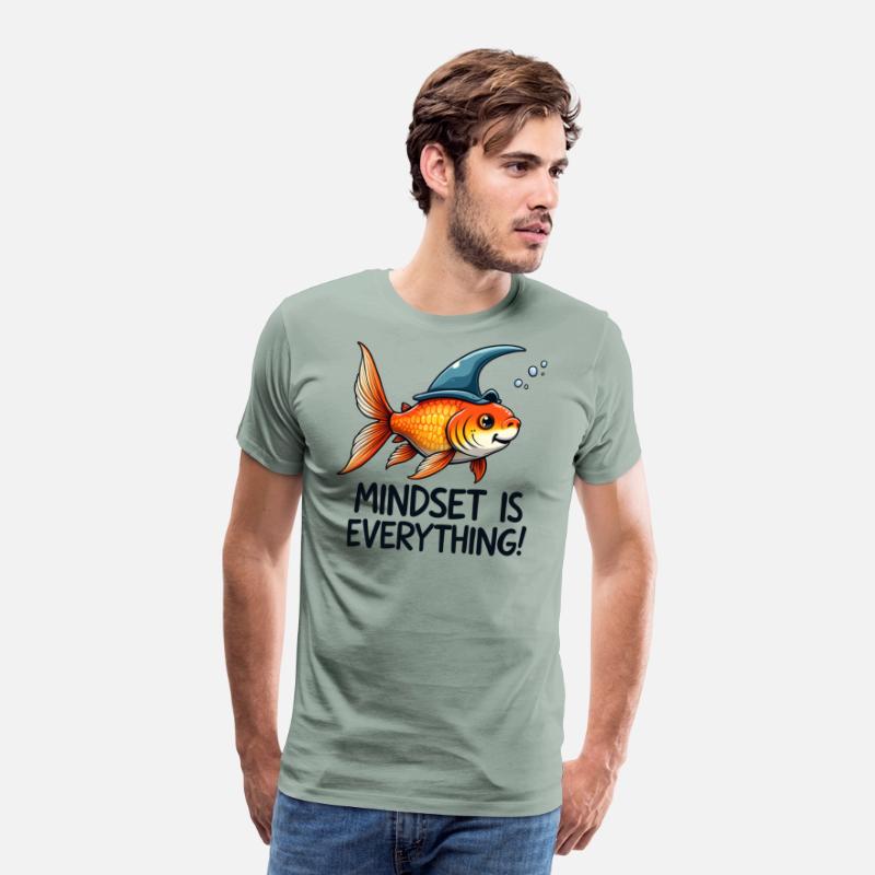 Positive Mindset Fish with Shark Hat Art