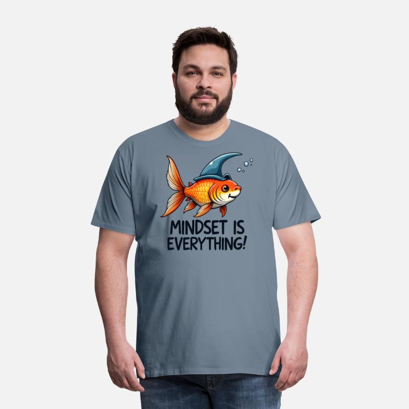 Positive Mindset Fish with Shark Hat Art