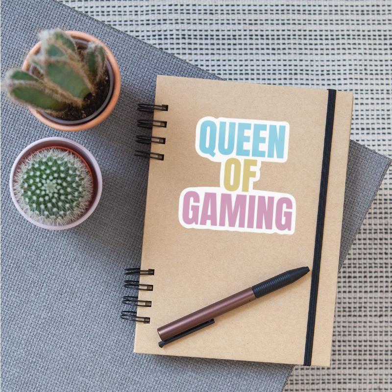 Queen of GAMING, colourful gaming slogan