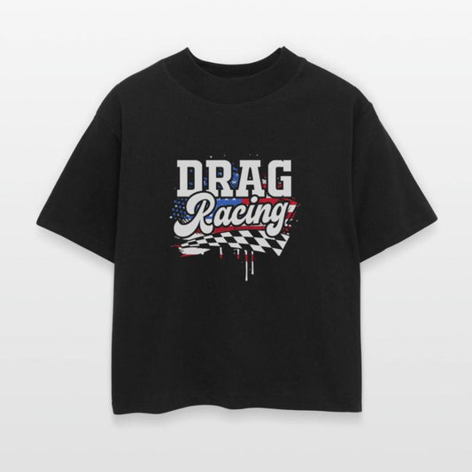Racetrack Car Racing Lover US Flag Drag Racing