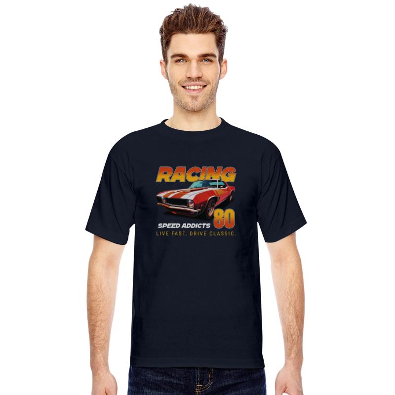 Racing Classic Car Graphic Tee, Retro Muscle Car