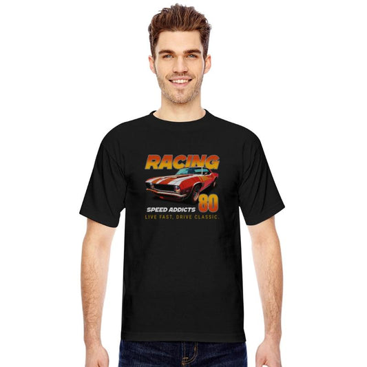 Racing Classic Car Graphic Tee, Retro Muscle Car