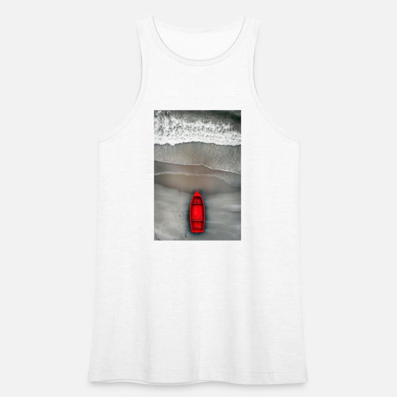 Red Boat on Grey Shore